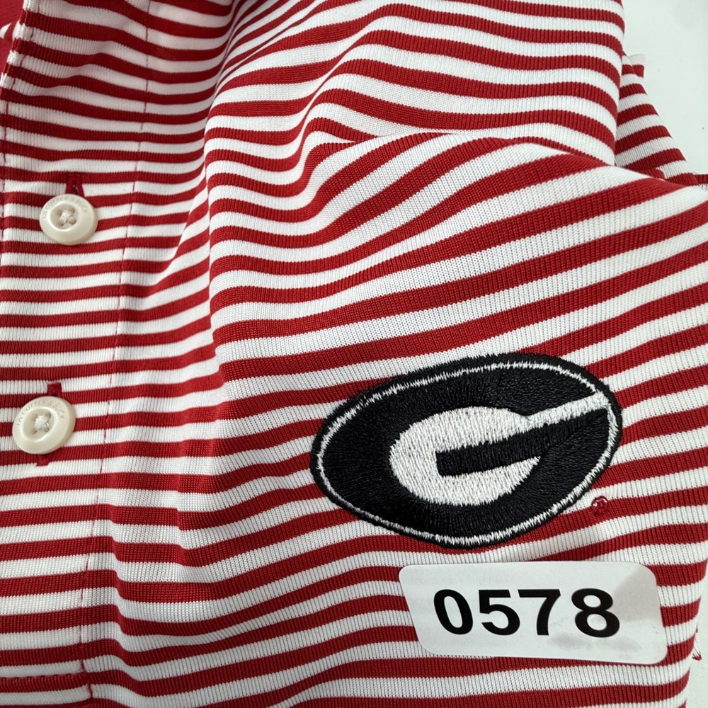 Cutter & Buck Georgia Bulldogs Mens XL Polo Shirt Red Striped CB DryTec - Picture 11 of 11